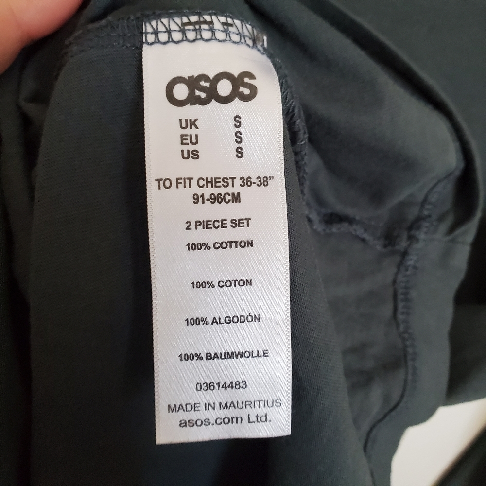 4/$25 ASOS Mens Gray Fit Long Sleeve Cre - Picture 3 of 5